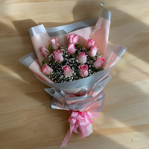 12 revolver pink rose in Korean paper packing