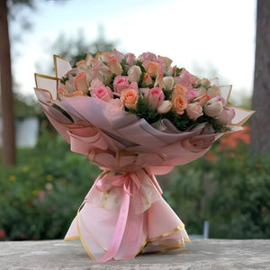 English Color Roses – Pink, Peach, White Roses