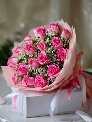 20 Pink Roses Premium Bouquet