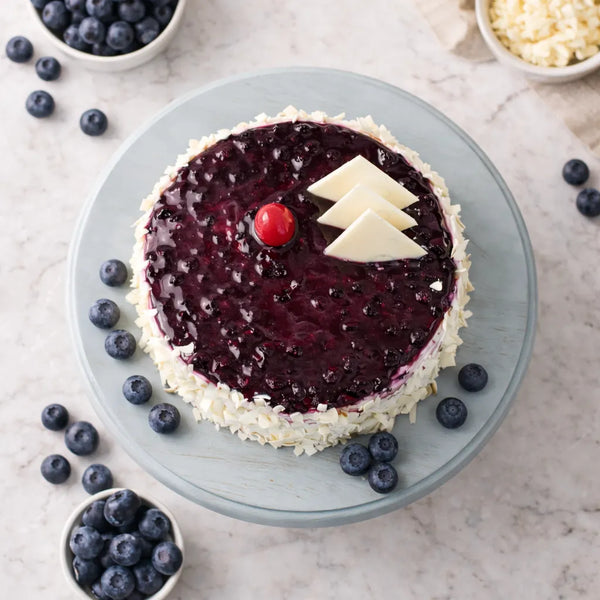 Blueberry White Chocolate Mirror Glaze Cake