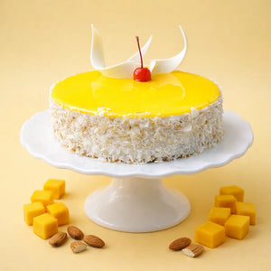 Mango Almond Mirror Glaze Cake