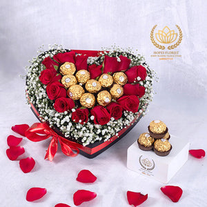 Elegant roses with Ferrero