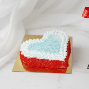 Valentine Day 12 Red Roses with Teddy & Heart-Shaped Red Velvet Cake