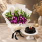 6pcs purple orchid Half kg truffle cake