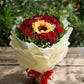 15 Red Roses with Sunflower Premium Packing