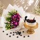 6 pcs purple orchid blue berry cake